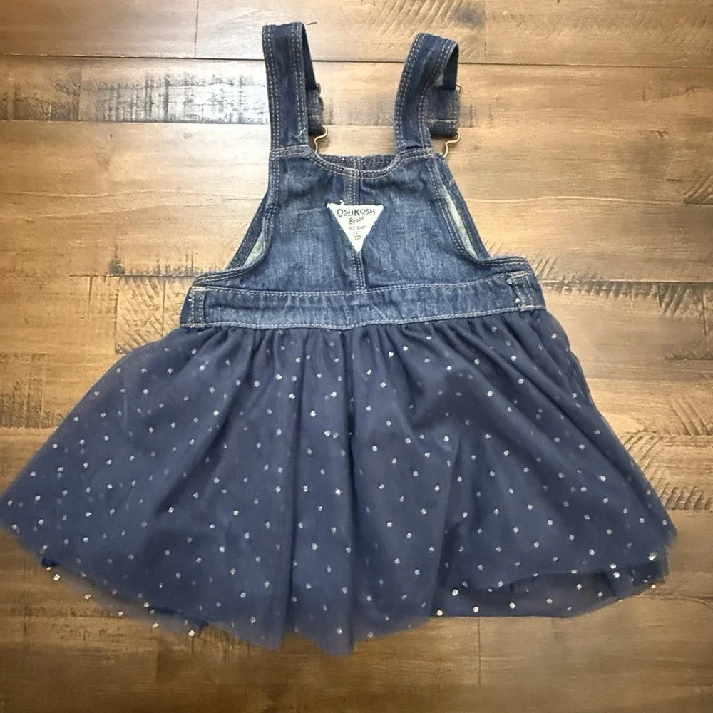 Oshkosh B'Gosh Girls Denim Jumper Tutu Skirt ‎ 24 Months